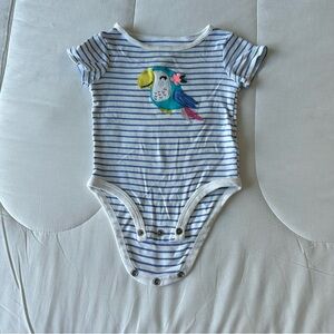 Carter’s Blue Striped Kids One Piece with Parrot Design Size 6M